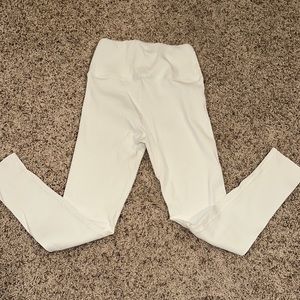 Carbon 38 White ribbed leggings